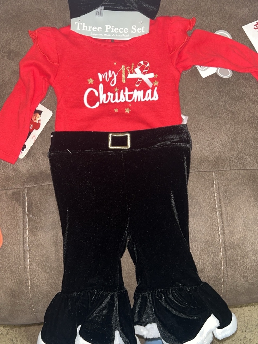 T.J.Maxx Red and Black "My 1st Christmas 3PC Matching Set